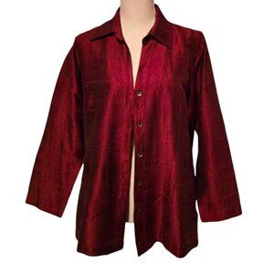 TravelSmith 100% Silk Dupioni Top - Size Medium